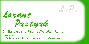 lorant pastyak business card